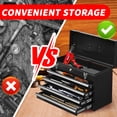 thumbnail image 4 of E-Western Metal Tool Box with 4 Drawers Portable Steel Tool Chest Lockable Lock for Garage Workshop Organization Black, 4 of 9