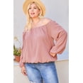 thumbnail image 4 of Off Shoulder Long Bubble Sleeve Plaid Top - 3XL, 4 of 7
