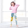 thumbnail image 5 of Girl's Legging Full-Length Colorful Print Tights For Dance Gym Everyday Wear Flat Color Retro Flower, 5 of 8