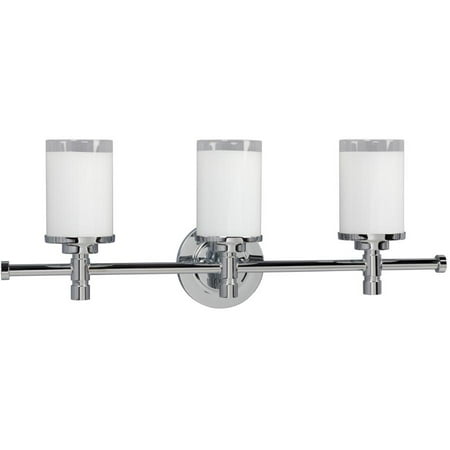 Aspen 3 Light Chrome Vanity Light With Clear Opal Glass Walmart Canada
