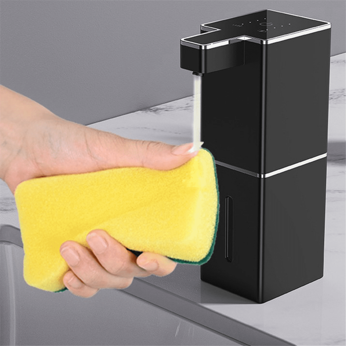 Induction Soap Dispenser Electric Foam Hand Washer Automatic Induction Soap Dispenser Black,1 * Soap dispenser,Black