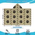 thumbnail image 2 of Paw Prints and Bones Hooded Bath Towel，60"x35" for Ages 3 To 12 Kids, Quick Dry Lightweight Soft Microfiber Hood Beach Towel Cover Up for Kids, 2 of 7