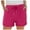 Hot Pink, variant on Women's High Waisted Gauze Cotton Shorts Linen-Like Breathable Drawstring Summer Beach Shorts with Pockets
