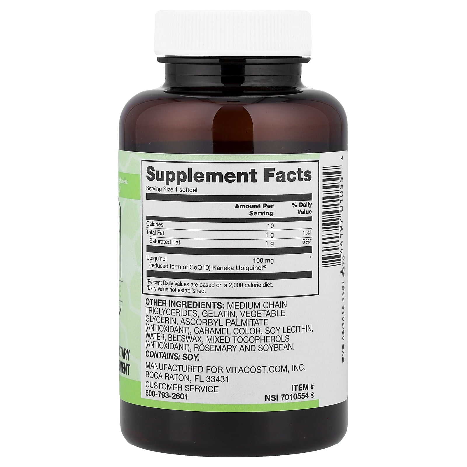 Vitacost Synergy®, Ubiquinol CoQH, 100 mg, 60 Softgels
