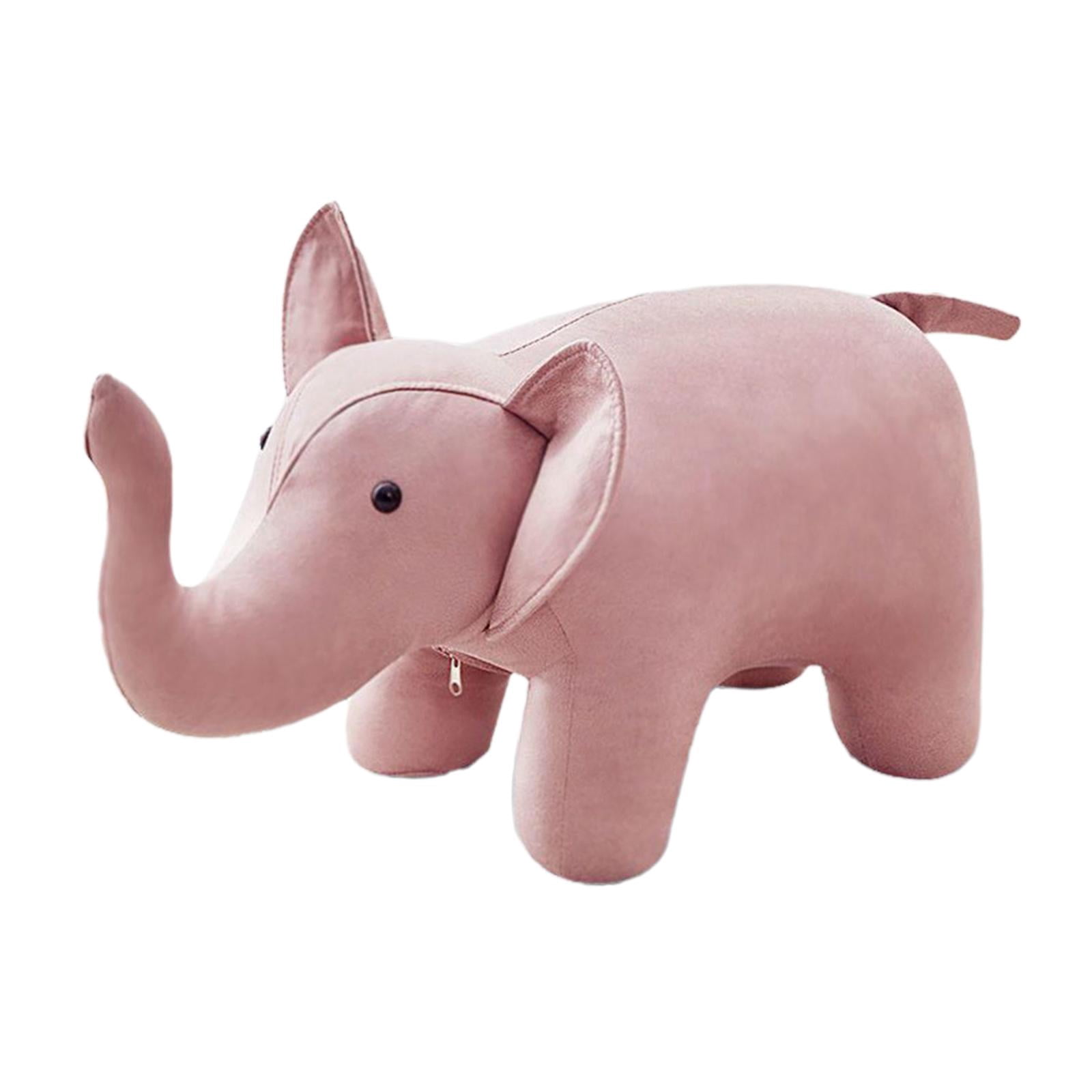 Kids Stool Storage Shoes Changing Animal Footstool for Decor Bedroom Indoor Pink elephant