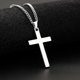 thumbnail image 2 of Collar con colgante de cruz religiosa de acero inoxidable pulido con cierre de langosta, 2 of 2
