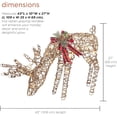 thumbnail image 2 of 43" Tall Rattan G  ing Reindeer with Bow and 80 Warm White LED Lights, Indoor/Outdoor Christmas Holiday Yard Decor Garden Display, 2 of 11