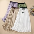 thumbnail image 2 of PUMISAS Summer Skirts For Women High Waisted Flowy Elastic Waist Skirts Casual Loose A-Line Mid-Length Pleated Skirts, 2 of 9