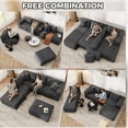 thumbnail image 5 of 137 Inch Charcoal Cloud Sectional Sofa forf living room , No Sagging Foam U-Shaped Modular Couch, Big Couch Includes 4 Back Cushions & 4 Pillows, No Assembly Required, 5 of 14