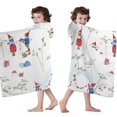 thumbnail image 4 of White Christmas Gnome Pattern Hooded Bath Towel，60"x35" for Ages 3 To 12 Kids, Quick Dry Lightweight Soft Microfiber Hood Beach Towel Cover Up for Kids, 4 of 7