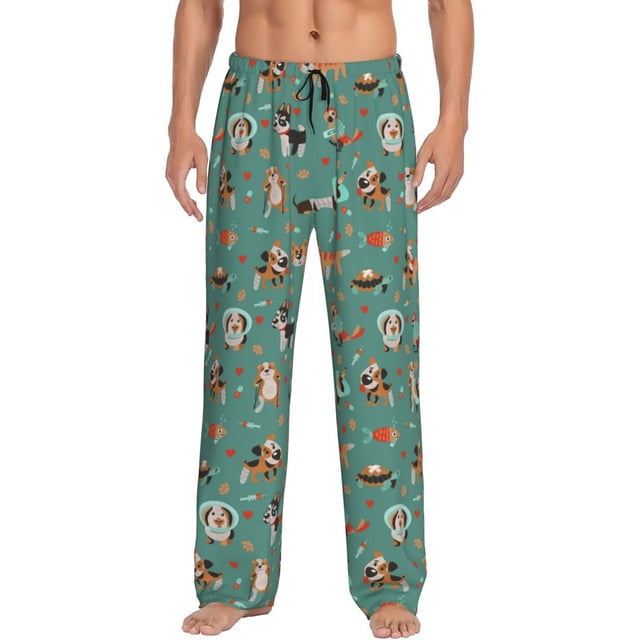 Fotbe Veterinary Clinics Pantalones de Pijama para Hombre, Pantalones de Dormir, Pantalones de Casa con Cintura Ajustable y Bolsillos-3X-Large