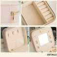 thumbnail image 5 of JUYGO Womens Travel Jewelry Boxes Mini Velvet Jewelry Storage Case Portable Jewelry Organizer Boxes with Mirror, 5 of 7