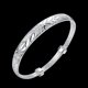 thumbnail image 3 of Pulsera tallada con flor de Fu de Plata de Ley 925 para mujer, 17,5g, peso 6,5 CM para regalo de boda, 3 of 5