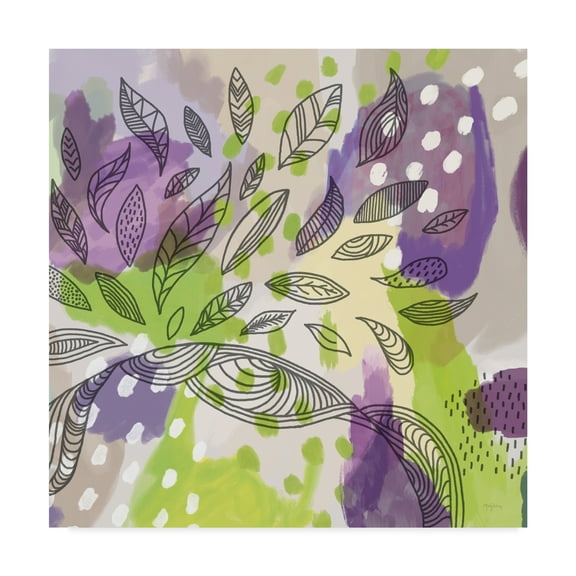 Trademark Fine Art 'Bright Life I Purple Yellow Line Crop' Canvas Art by Mary Urban