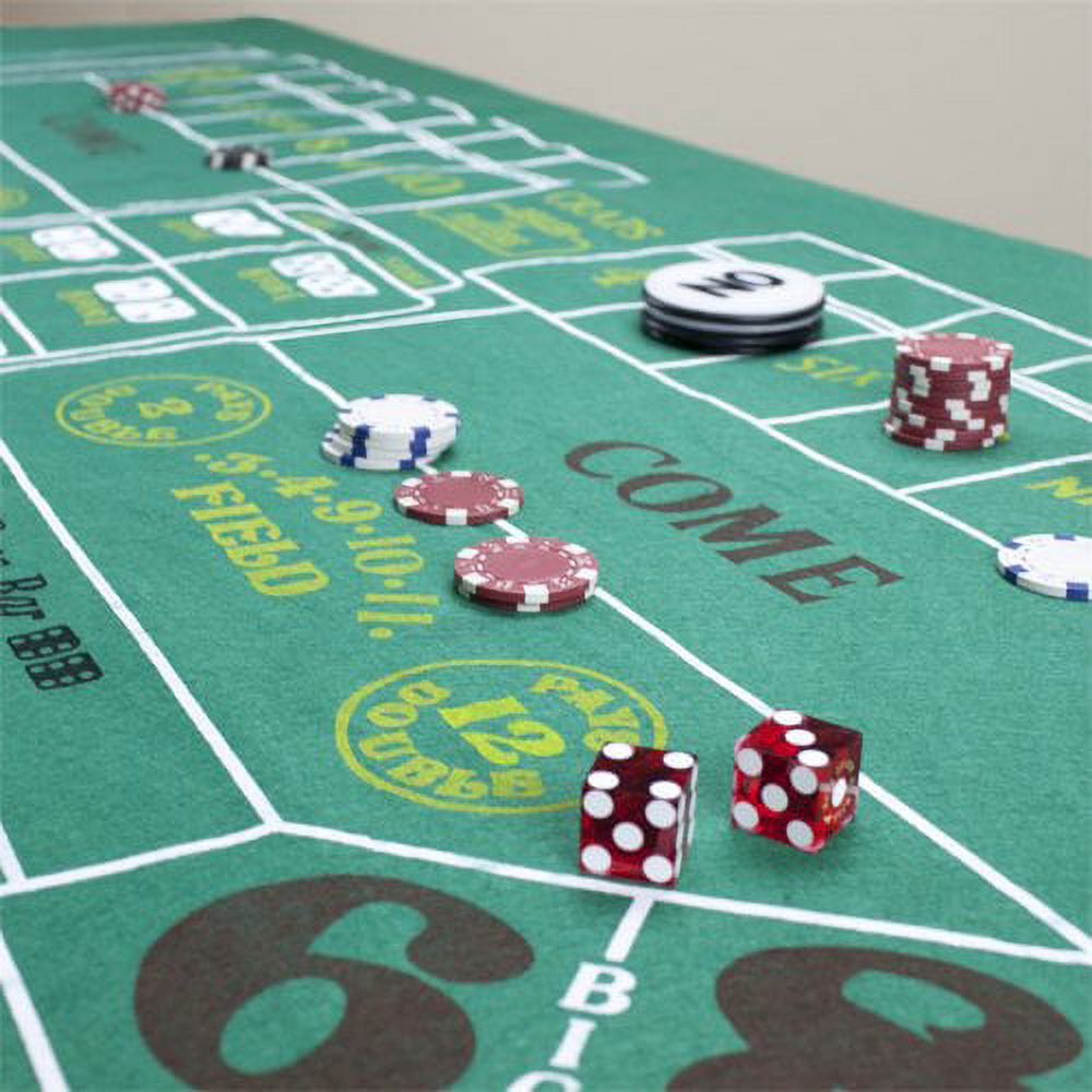Brybelly Blackjack & Craps Green Casino Gaming Table Felt Layout, 36" x 72" - image 5 of 6