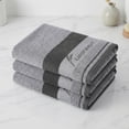 thumbnail image 5 of Unique Bargains Ear of Wheat Stripe Cotton Soft Absorbent Hand Towel Grey 2pcs 29" x 13", 5 of 8