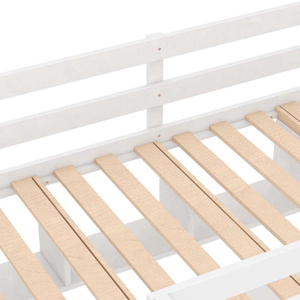 Kadyn Twin Size Loft Bed with Convenient Desk/Shelves/Ladder, White
