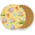 thumbnail image 5 of Coasters for Drinks Set of 2 Pieces Absorbent Ceramic Coasters with Cork Base, Easter Watercolor Seamless Coffee Coaster Great Gift for Table, Kitchen, Home Decor Cup Coasters, 5 of 5