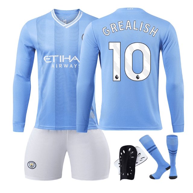 Maillot de Soccer à Manches Longues pour Hommes et Femmes HAALAND 9 GREALISH Garçons Filles