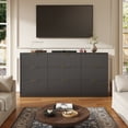 thumbnail image 3 of ASTUVIA 63" W Fluted 9 Drawer Dresser for Adult,Wooden Bedroom Dresser,Dresser TV Stand up to 70" for Living Room,Black, 3 of 9