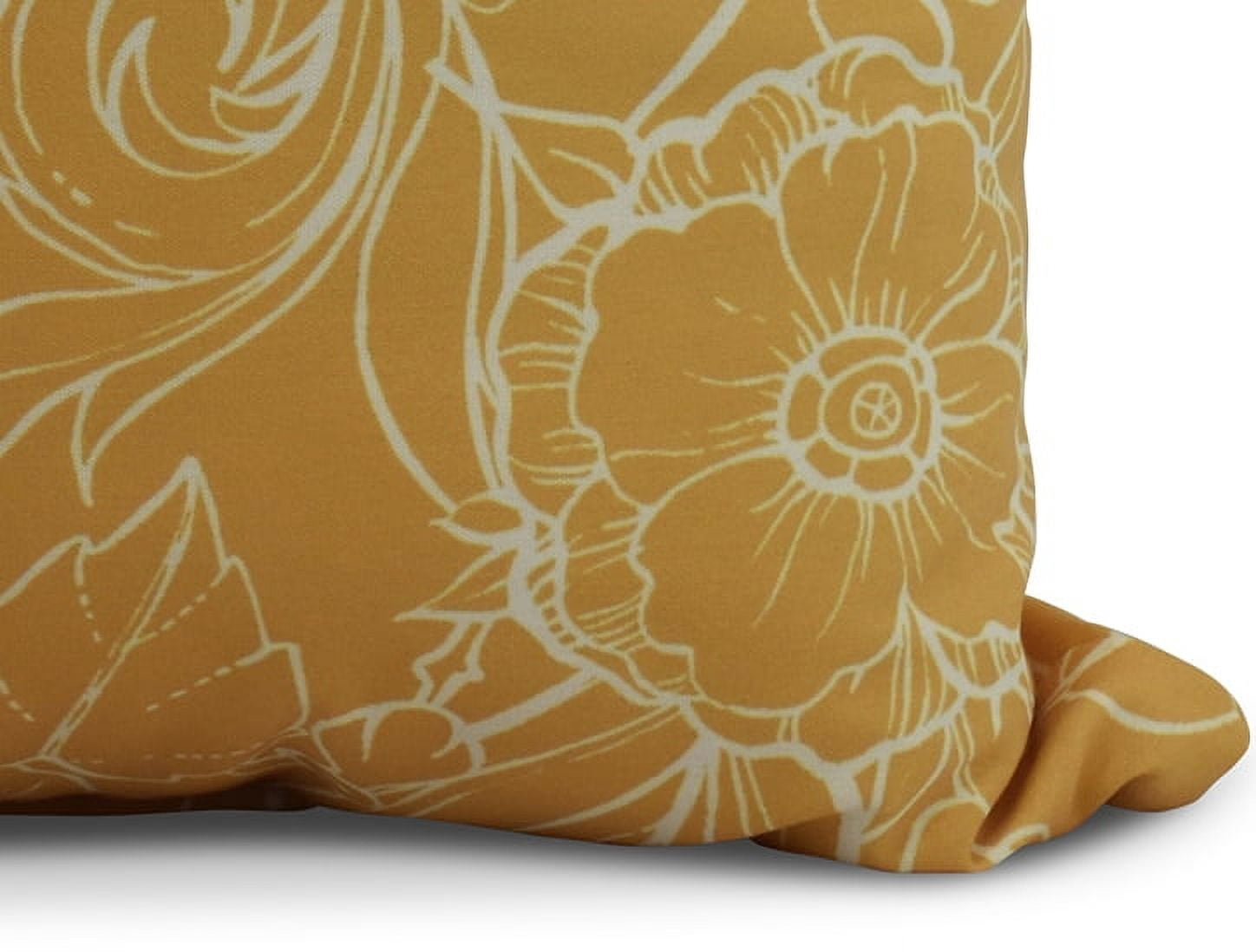 Simply Daisy, 18 x 18 Inch, Zentangle 4, Floral Print Pillow, Gold