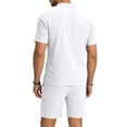 thumbnail image 4 of GrmtClth Mens Linen Set Breathable Henley Clothing Vacation Short Pants Outfit Relaxed Fit Short Sleeve with Pocket White 3XL, 4 of 4