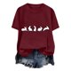 thumbnail image 5 of Tops de Cuello Alto para las Mujeres Amante Impreso Camiseta Cuello Redondo Manga Corta, Poliéster Spandex, 5 of 7
