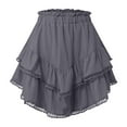 thumbnail image 3 of TTUHYWXI Flowy Shorts for Women Casual Boho Ruffle Tiered Skorts High Waist Mini Skirts Golf Tennis Crochet Shorts (Grey, L), 3 of 3