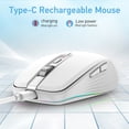 thumbnail image 4 of OEFNTAC 2.4GHz Wireless Mouse Computer Mouse Bluetooth Mouse 5.1 Mode Gaming Mouse Wireless Optical USB Gaming Mouse 1600DPI Rechargeable Mute Mice, 4 of 6