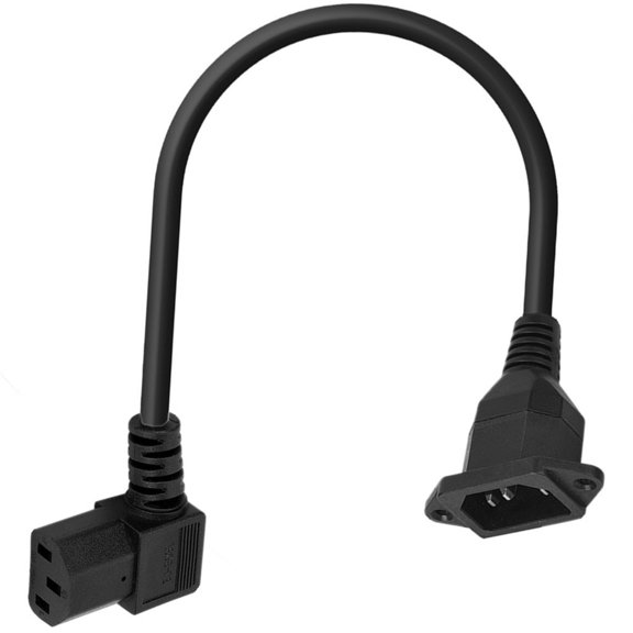 Necvior IEC320 C13 to C14 Power Extension Cord 90 Degree Down/Left/Right Angled Cable