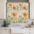 thumbnail image 2 of Jellyfish Starfish Shells Curtain Valances Set Orange Leaf Summer Ocean Kitchen Curtains 24&nbsp;inch Length Rod Pocket Valance and Tiers 3 Piece Set Small Bedroom Bathroom Laundry Decor, 2 of 9