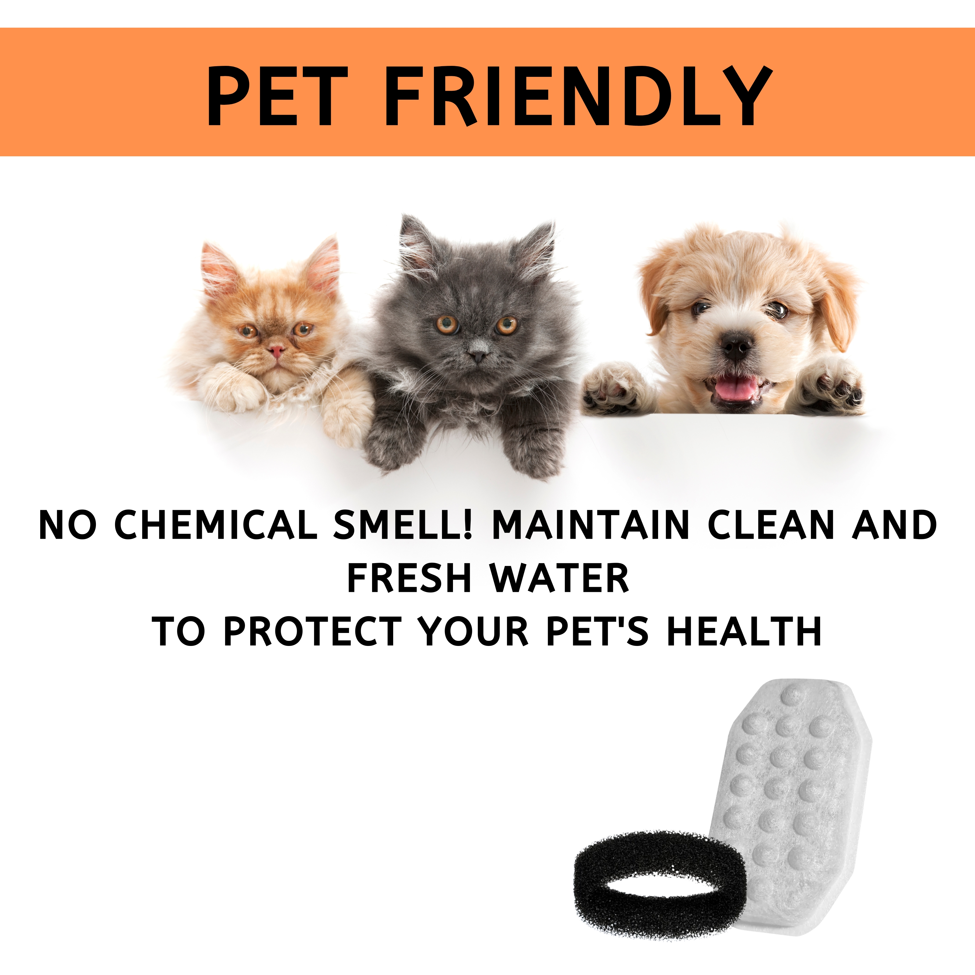 Nispira Cat Water Fountain Filter Replacement Filters for Rellaty and Neareal 108oz/3.2 Automatic Pet Water Fountain, 24 Packs