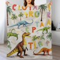thumbnail image 3 of JEUXUS Cute Dinosaur Blanket for Boys Kids Alphabet Dinosaur Throw Blanket for Boys Fluffy Cozy Dino Kids Blanket Soft Warm Throw Blanket Dinosaur Gifts for Dinosaur Fans, 3 of 6