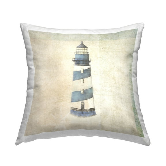 Stupell Industries Rustic Maritime Lighthouse Decorative Printed Throw Pillow Design by John Rossini.