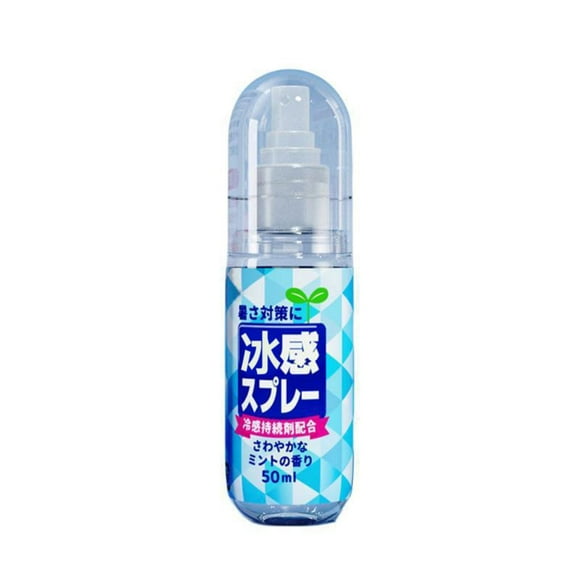 Spray refrescante 50 ml. Previene los golpes de calor. Bruma refrescante duradera para ropa y pulverizador. Agua con esencia refrescante.