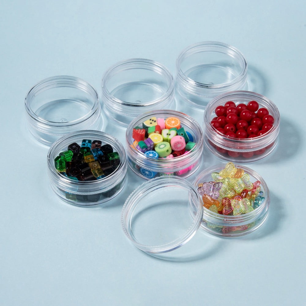 Plastic Bead Containers Seed Beads Containers Round about 5cm in diameter 2.1cm high Capacity: 10ml(0.34 fl. oz)