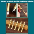 thumbnail image 6 of Dip Pen Set for Calligraphy and Writing, Stainless Steel Quill Pen with 15ml Ink Bottle, 5 Replacement Nibs, Fire Paint Seals, and Pen Stand, Complete Kit for Adults and Students, 6 of 7