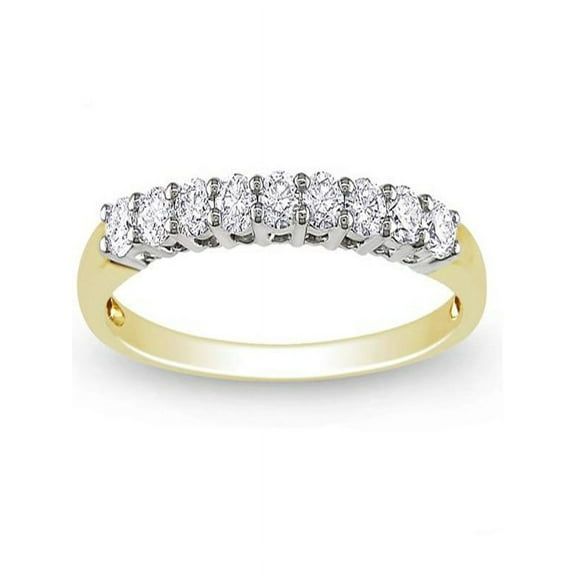 Prong Set Round Diamond Wedding Ring Band in Gold