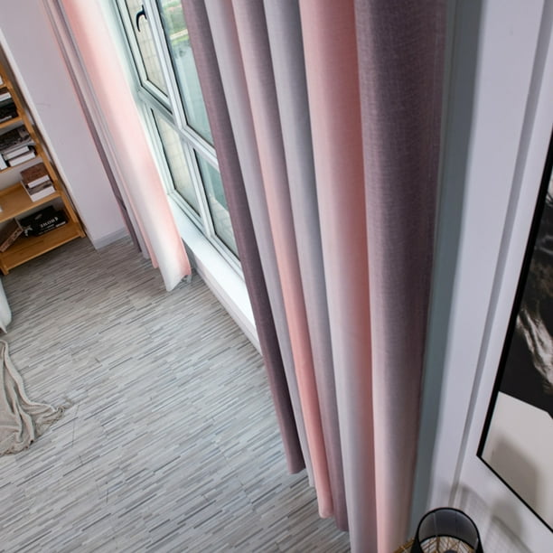 Blackoutcurtains,Cortina De Cortina De Ventana Degradada A Rayas para Sala De Estar, Dormitorio, Cortinas, Instalación Sin Esfuerzo Jadeshay A