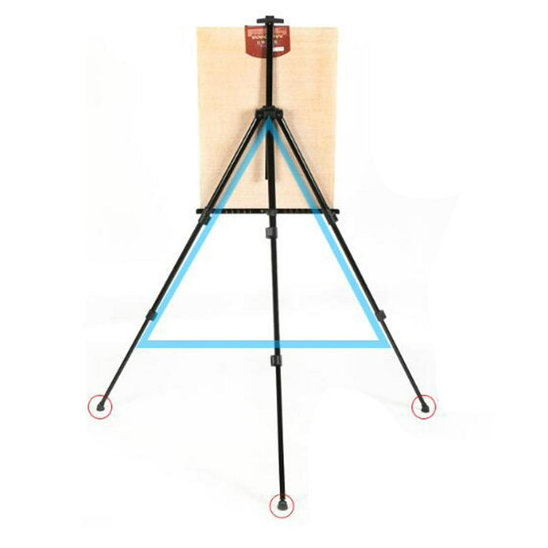 Folding Easels for Display, 2 Pack 63 Inch Metal Floor Easel Stand Tripod  Black Portable for Artist Poster Wedding with Carry Bag