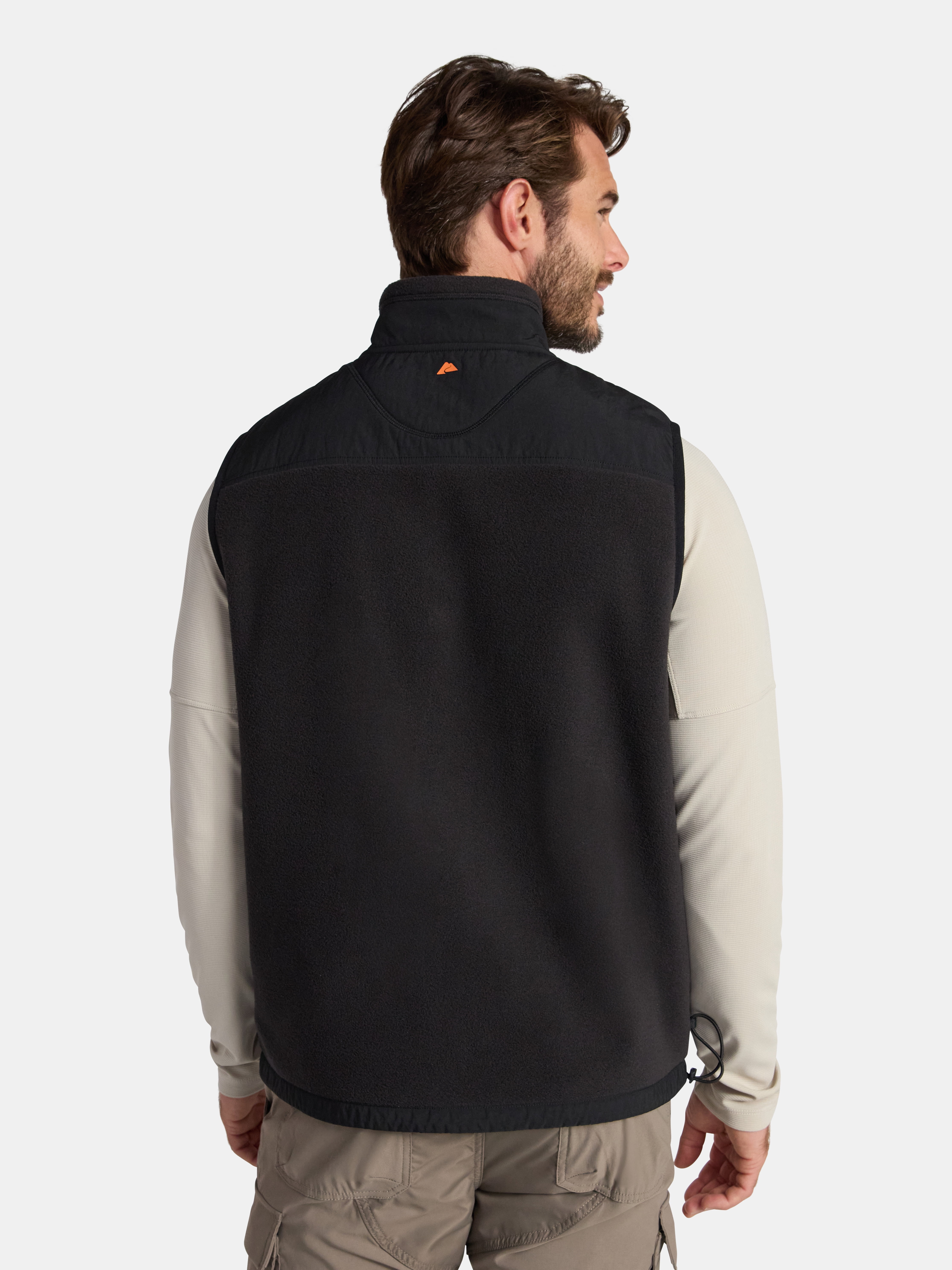 Ozark Trail Men's and Big Men's Mix Media Fleece Vest, Sizes S-3XL