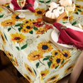 thumbnail image 4 of Sunflower Tablecloth Floral Tablecloth for Rectangle Tables 60 x 84 Inches Yellow Vintage Farmhouse Tablecloth Waterproof Oil-Proof Table Cloths for Picnic Party Wedding Home Kitchen, 4 of 5