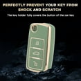 thumbnail image 6 of Xotic Tech Green TPU Full Protect Remote Control Key Fob Cover Shell Case w/Keychain Compatible with Volkswagen Golf GTI Rabbit R MK6 Tiguan Passat Polo Jetta UP! Beetle Santana Scirocco Eos Touran, 6 of 9