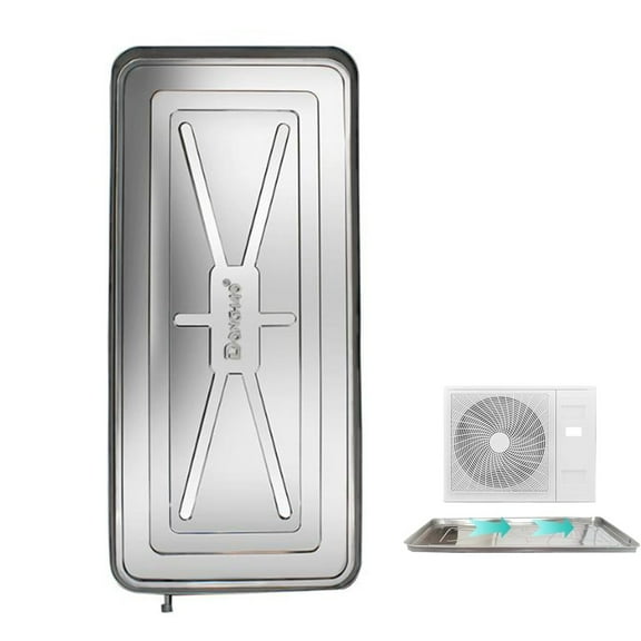 Air Conditioner Drip Pan, Universal Air Conditioner Drip Tray, Stainless Steel Drain Pan With Drain Tubing for Split Air Conditioner Heat Pump Systems