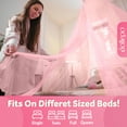 thumbnail image 3 of Bollepo Bed Canopy for Girls with Glowing Stars - Pink | Princess Room Decor for Single, Twin, Full, Queen Size Kids Bed, 3 of 9