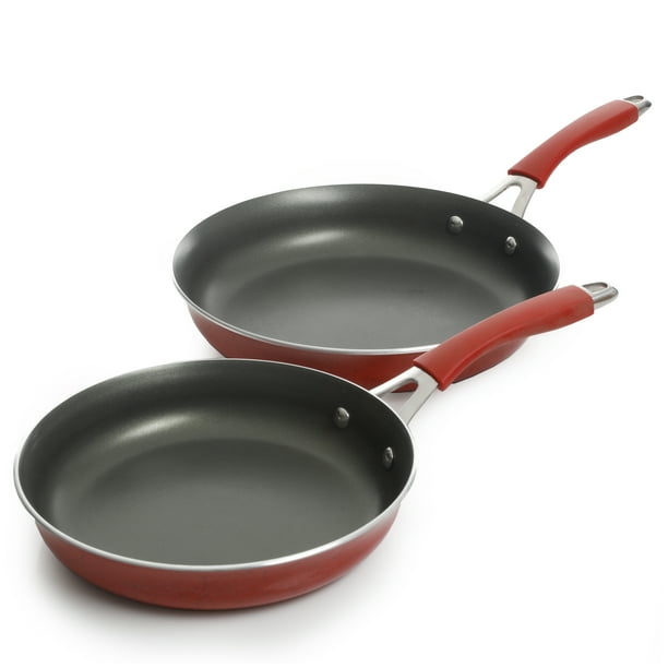 The Pioneer Woman Frontier Speckle Red 11Inch & 9Inch NonStick Fry Pan, 2 Piece