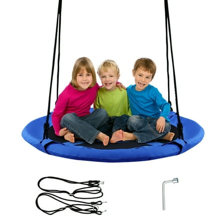 Goplus 40'' Flying Saucer Tree Swing Indoor Outdoor Play Set Kids Christmas Gift BlueGreen