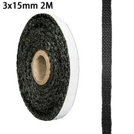 

Yannee Black Flat Stove Rope Self Adhesive Glass Seal Stove Fire Rope 15mm Wide x 3mm