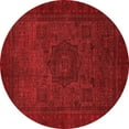 thumbnail image 1 of Ahgly Company Machine Washable Indoor Round Abstract Red Modern Area Rugs, 5' Round, 1 of 4