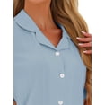thumbnail image 4 of DARING DIVA Pajamas Set 100% Cotton Button Down Notch Collar Sleepwear L Blue, 4 of 6